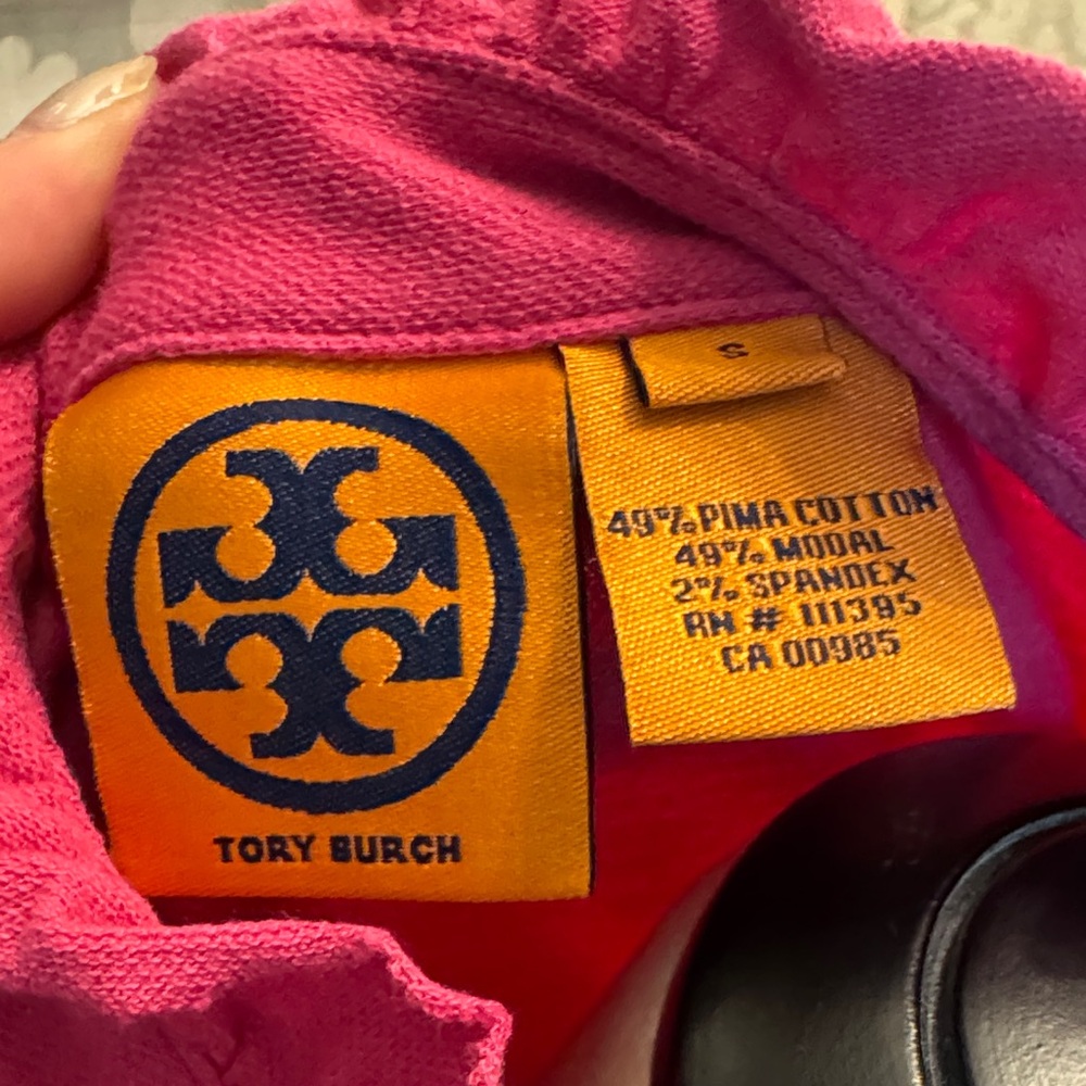 Tory Burch Fuchsia Ruffle Button Blouse - Picture 3 of 3